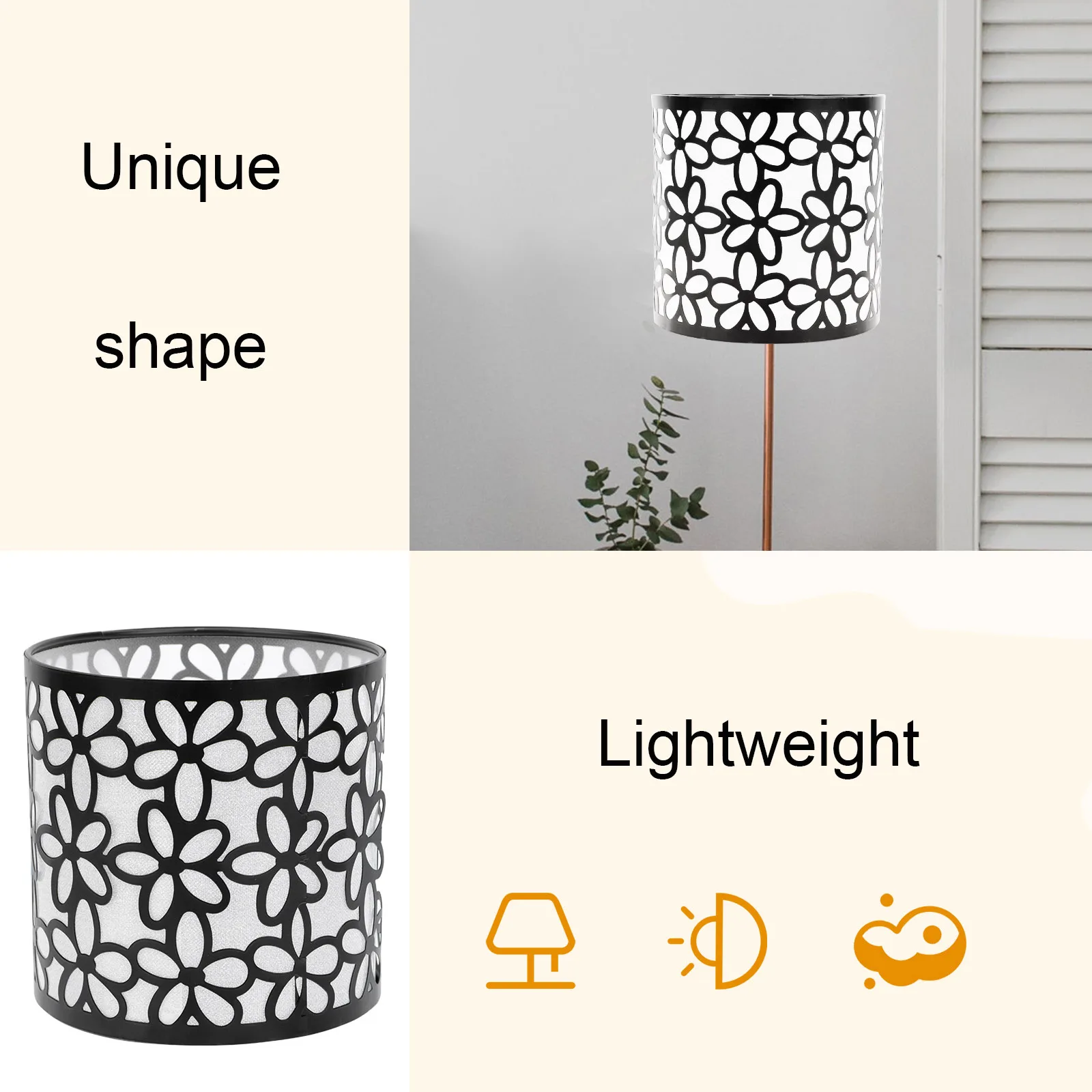 

Wrought Iron Hollow Round Light Accessory Lampshade Round Cover Bedroom Light Accessory Practical Decor E27 Lampshades