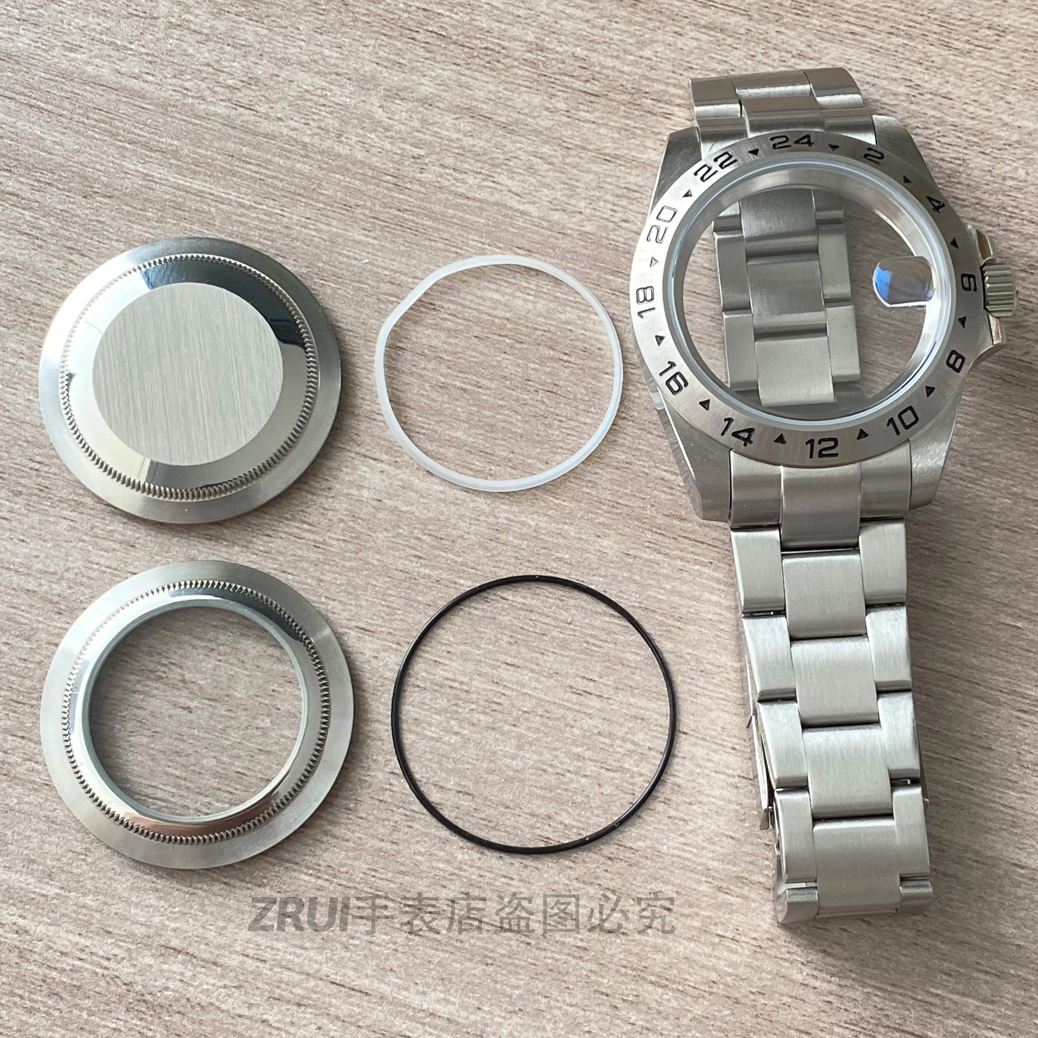 39,5 мм EXP, 24-часовой фиксированный безель, сапфировое стекло, нержавеющая сталь, подходит для NH34 NH35 NH36, подходит для циферблата 28,5 ~ 29,3 мм, аксессуары, корпус часов