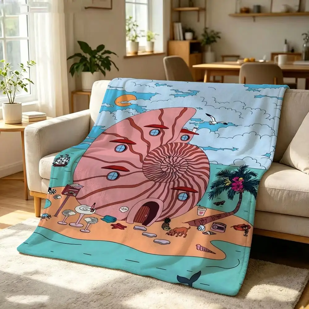 Artist C-Cosmo D-Danchin H-Hamard Throw Soft Warm Flannel Throw Blanket, Multi-use for Sofa Bed Office Nap