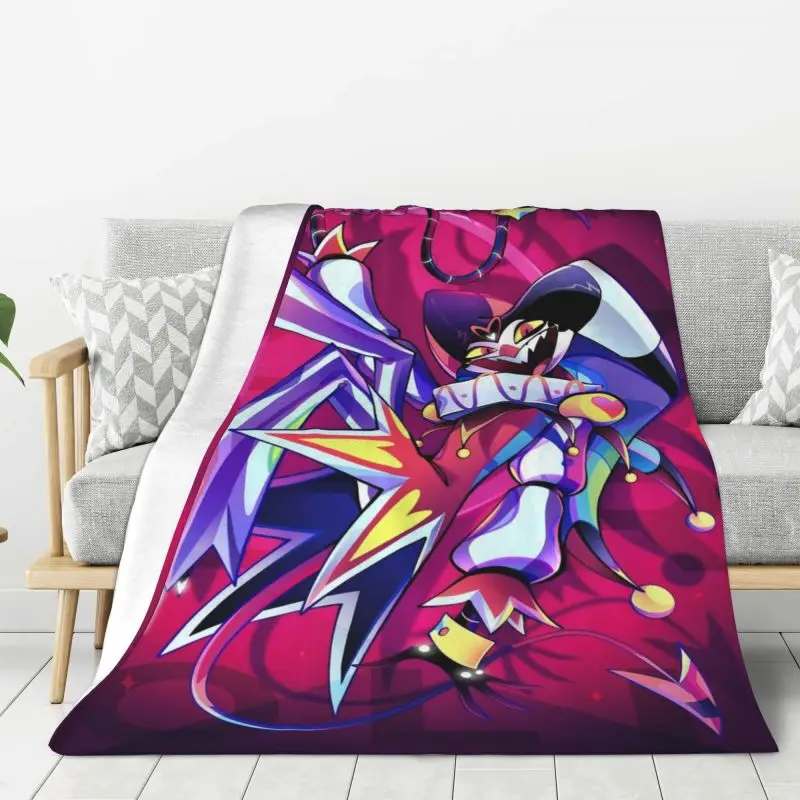 Custom Animated Horror Musical Helluva Boss Blankets Warm Flannel Throw Blanket for Bedding Travel Sofa