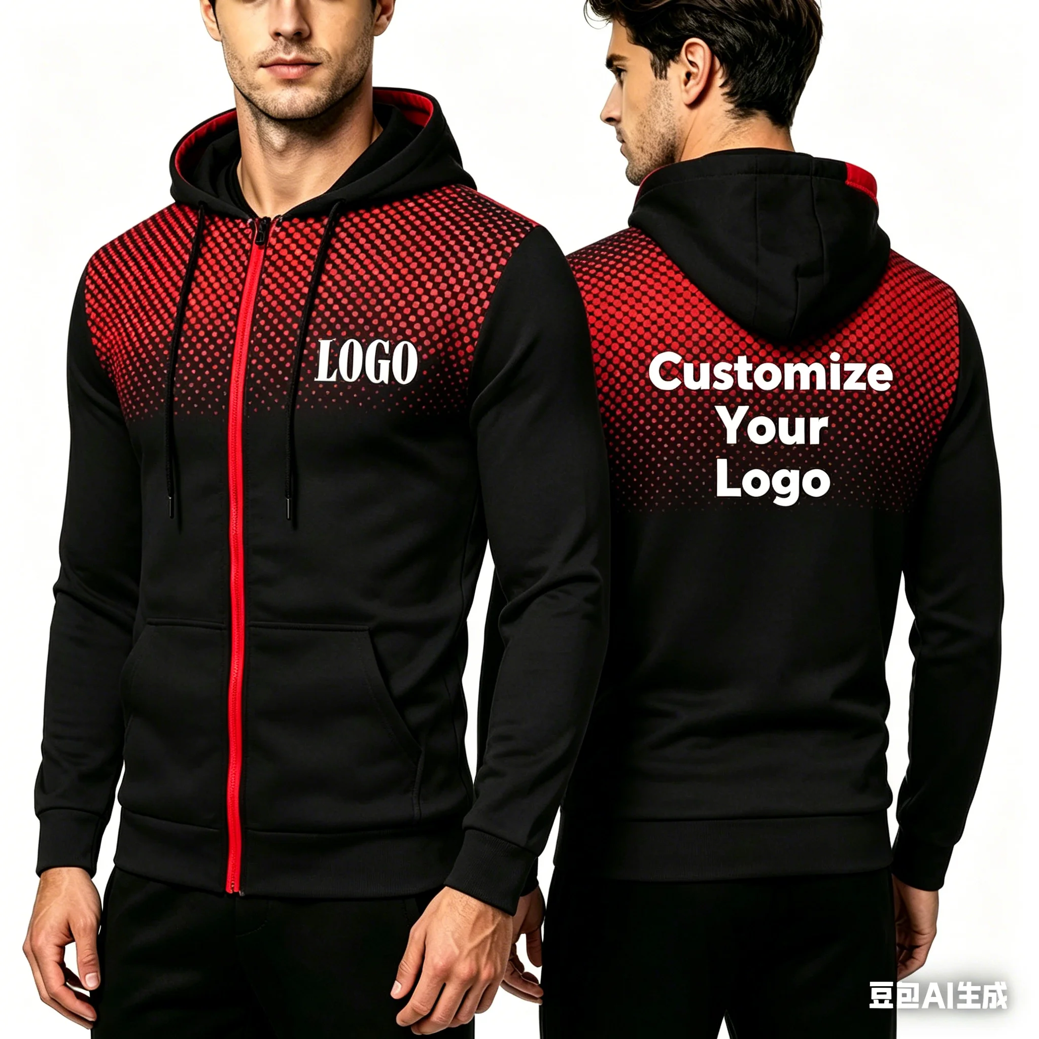 Nova jaqueta esportiva masculina com zíper, personalizada com logotipo, moderna, para atividades ao ar livre, manga comprida, com estampa personalizad