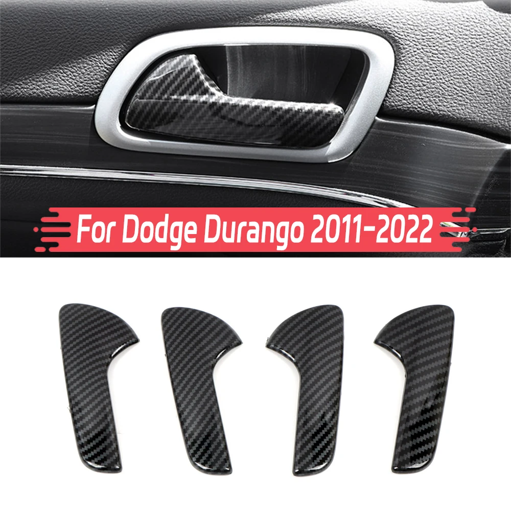 For Dodge Durango 2011-2022 Car Inner Door Handle Stickers Cover Trim Carbon Fiber Look Car Interior Trim Accessories