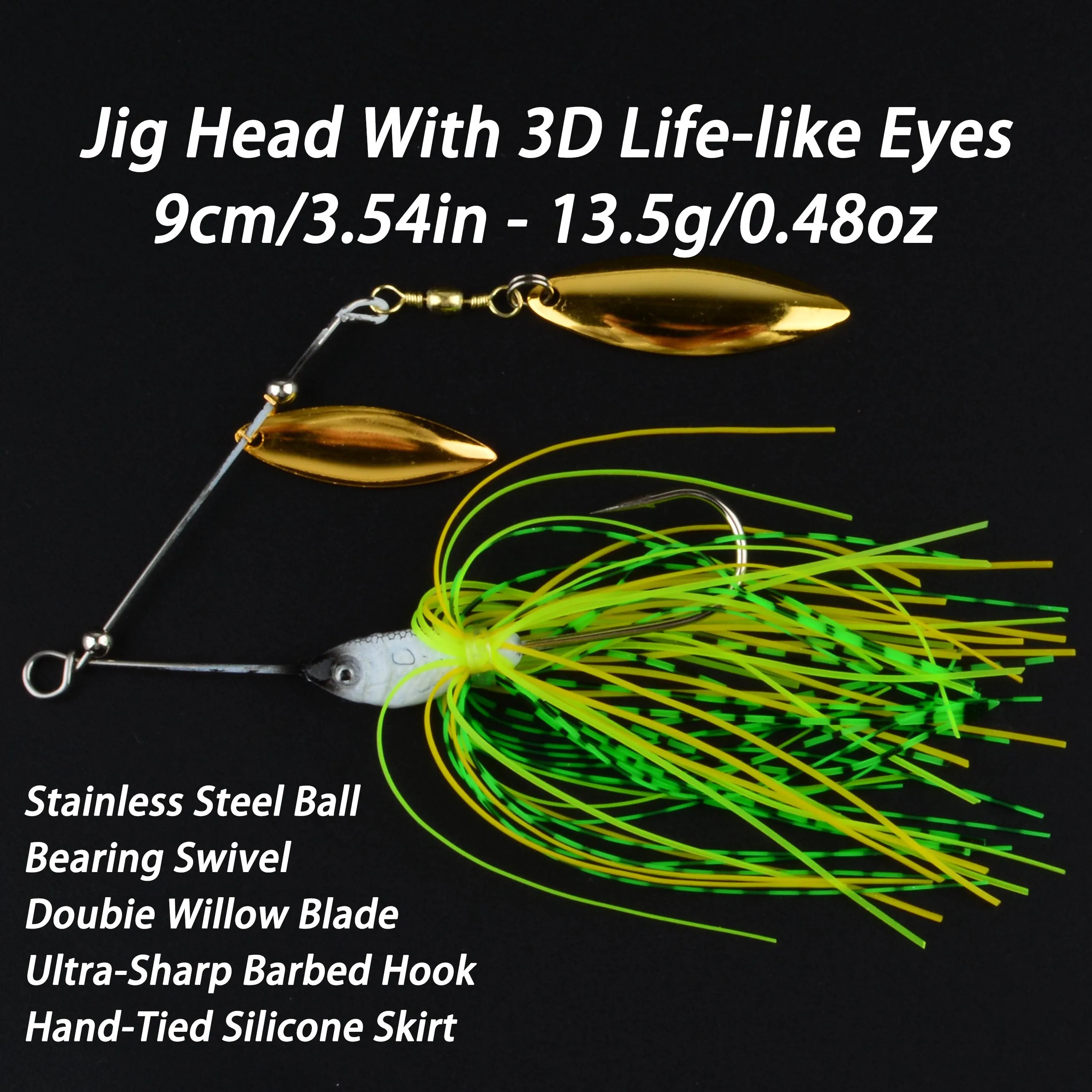 Spinnerbait metálico para lubina – Señuelo giratorio de pesca
