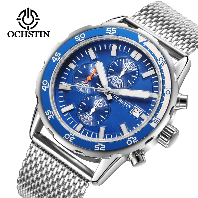 Genuine OCHSTIN ultra-thin watch men's mesh belt quartz watch casual waterproof simple men's watch**