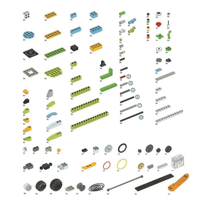 276 개/몫 MOC 교육 빌딩 블록 벽돌 기술 빔 기어 차축 및 커넥터 부품 45300 WeDo 2.0 DIY 완구