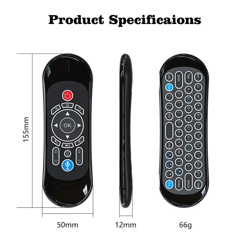 T120 2.4G Air Mouse Remote Control English Mini Wireless Keyboard 7 Colors Backlit Gyro for Android TV BOX