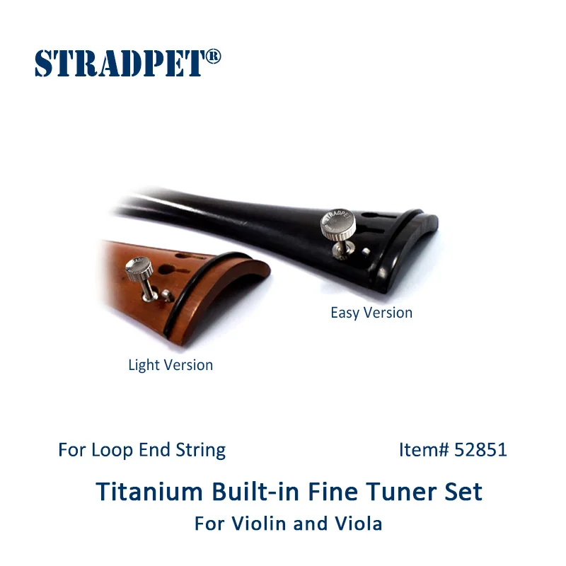 STRADPET violin built-in titanium fine tuner set for LOOP-end string, Violin accessories