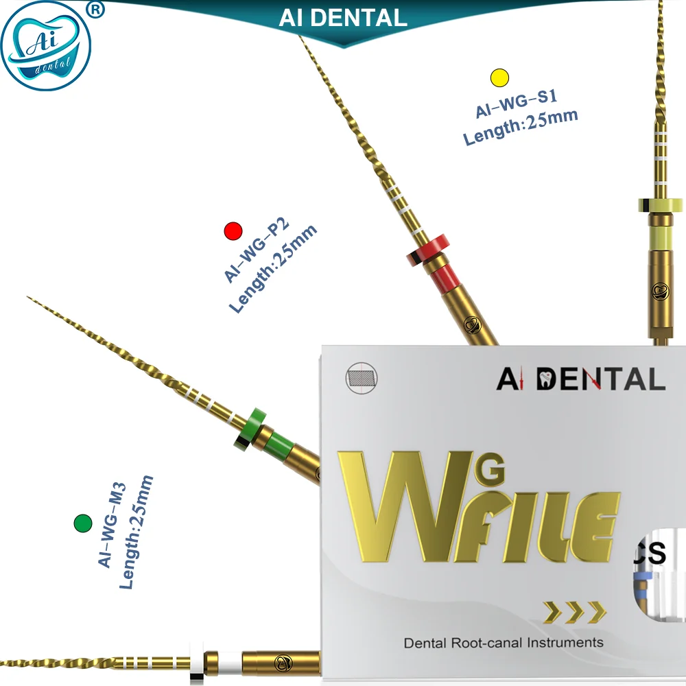 AI-WG loving File Dental Heat Activated Canal Root Gold Files Drills WaveOne System for Endo motor 25mm 4pcs/pack 10 sets/box