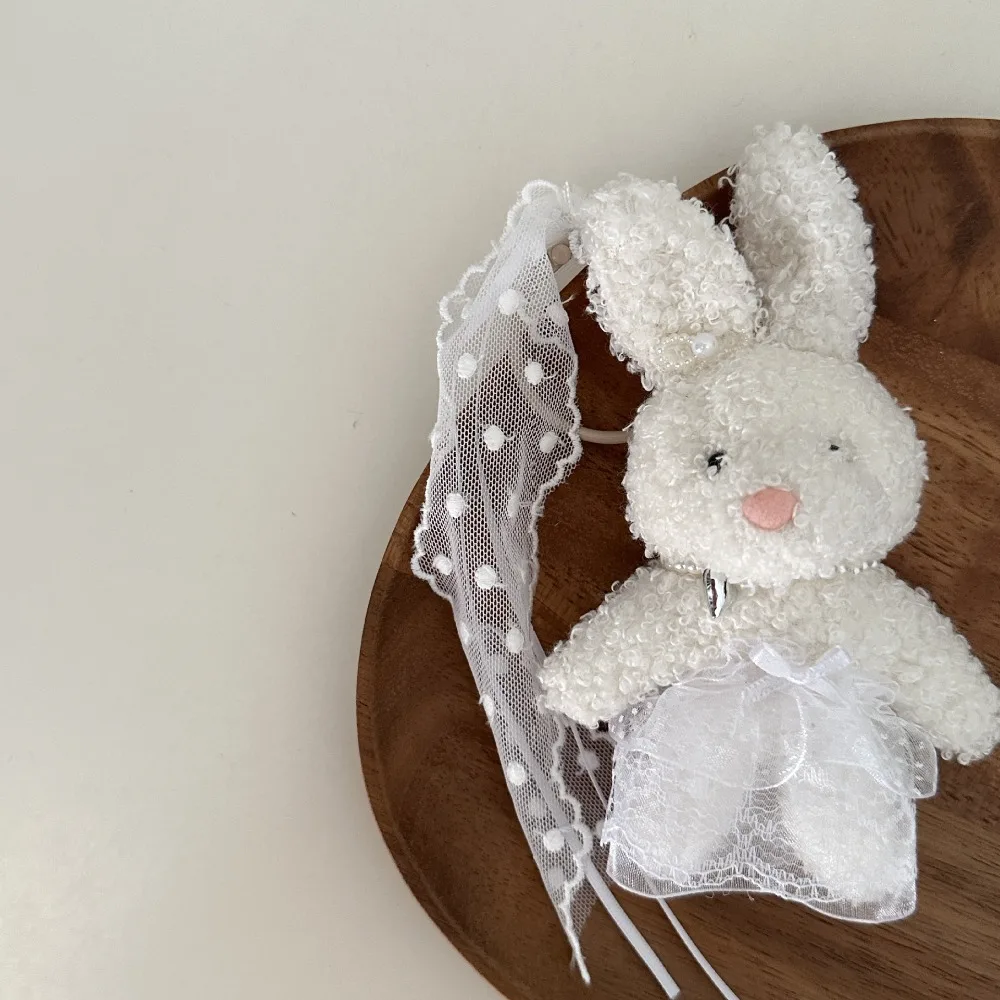 

Car Key PP Cotton Lace Skirt Bear Keychain Bow Pearl Y2K Doll Bag Charm Silk Korean Style Plush Rabbit Pendant Bag Ornaments