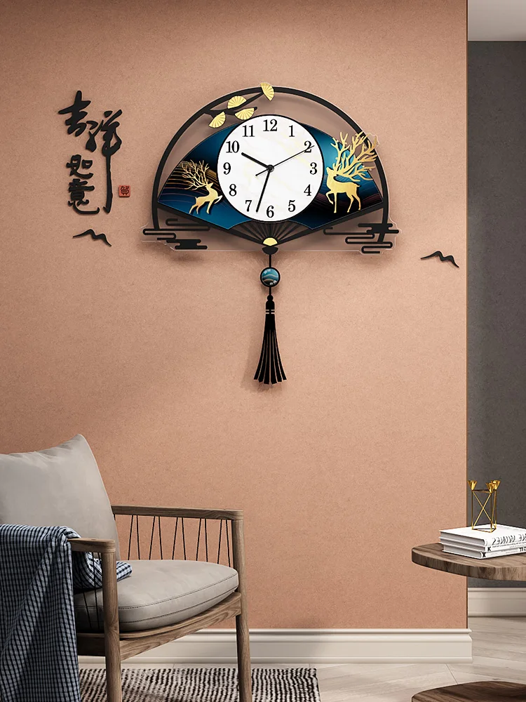 

GY Creative New Chinese Style Wall Clock Fashion Clock Wall-Mounted Mute Atmospheric Personality Affordable Luxury Clock