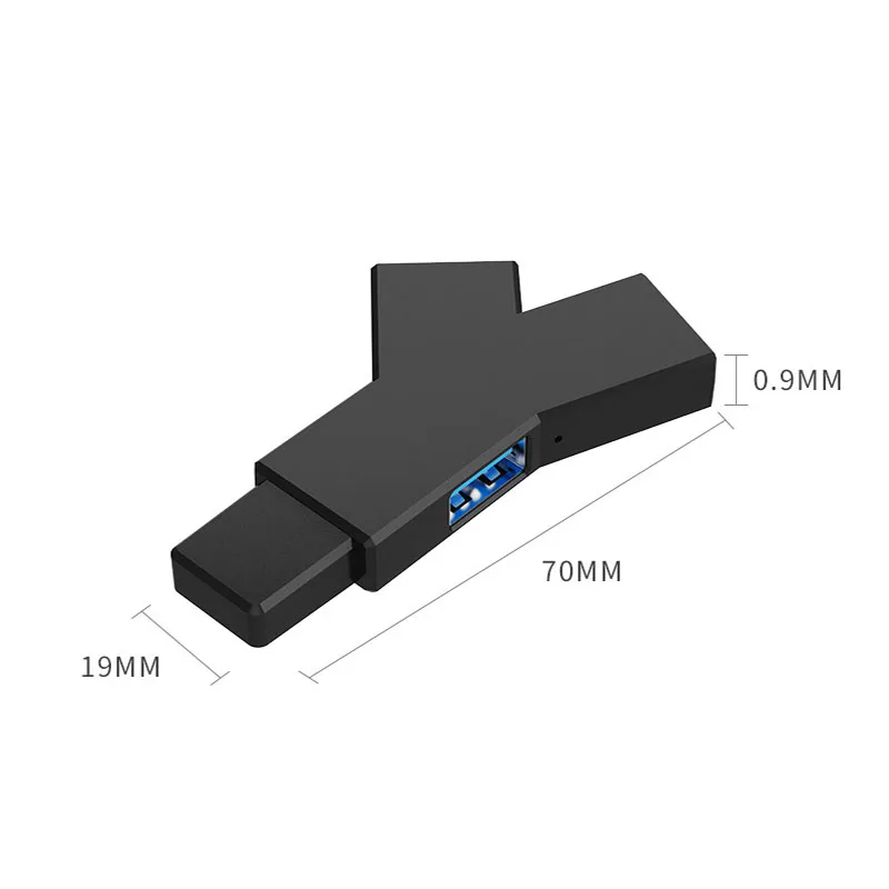 3-in-1 Y Shape USB Type C Hub Compact Type-C To USB 3.0 2.0 Multi Port Splitter Portable Docking Hub For Laptop Notebook