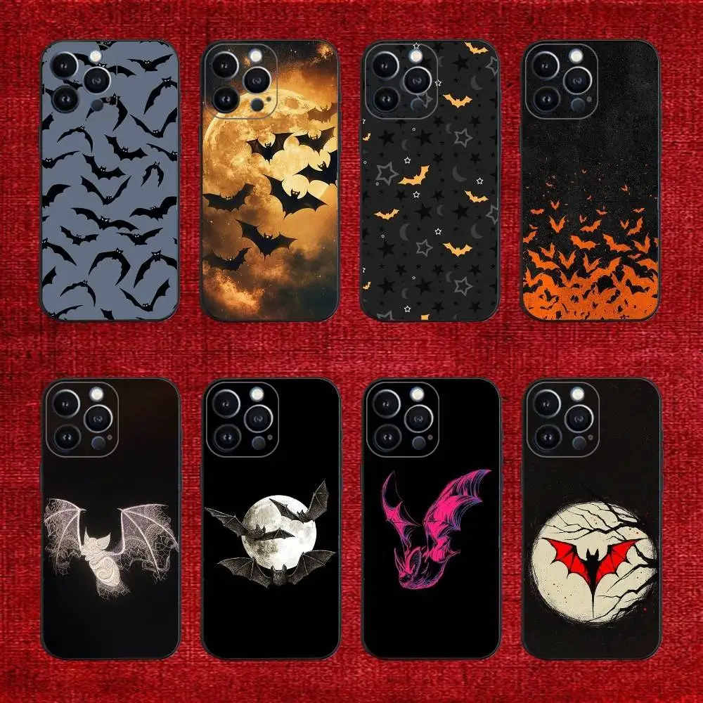 

Gothic Vampire Bat Phone Case For iPhone 16e,16,15,14,13,12,11,Pro,X,XS,Max,XR,Plus,Mini Soft Black Cover