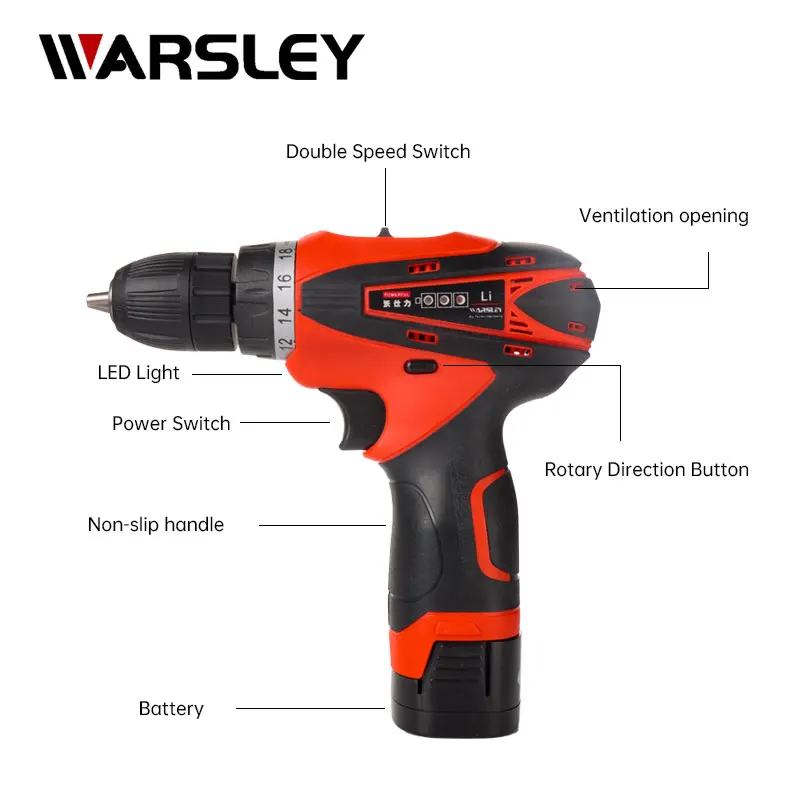 16 فولت بروكا ديامانتادا مثقاب لاسلكي مفك كهربائي أدوات كهربائية تالادروس Inalambricos Litio Envio Gratis Parafusadeira