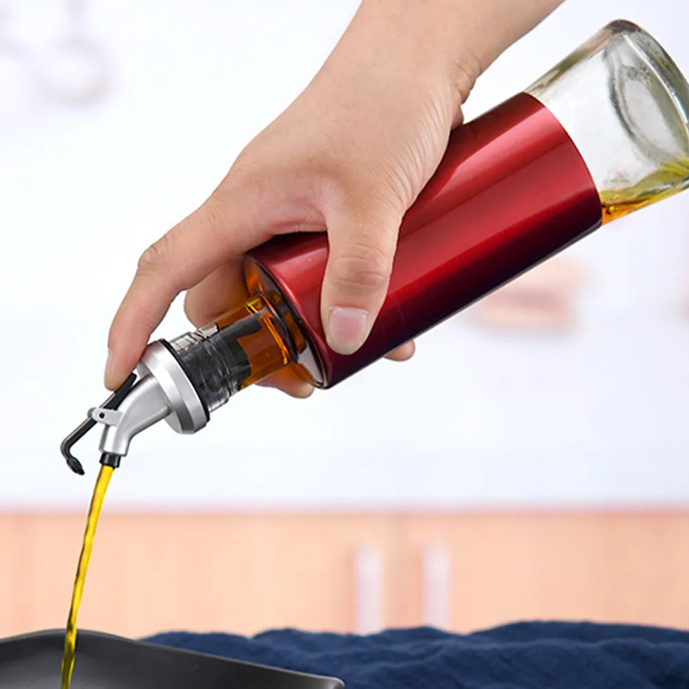 Botella dispensadora de aceite de 320 ml, a prueba de fugas, para cocina, contenedor de almacenamiento de aceite de oliva y vinagre, dispensador de salsa con sellado para el hogar y barbacoa