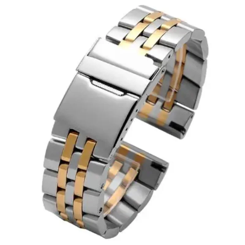Pasek do zegarka ze stali nierdzewnej dla Breitling A49350 AB 042011   Opaska na nadgarstek 20mm 22mm 24mm srebrny złoty solidny metalowy pasek męska bransoletka