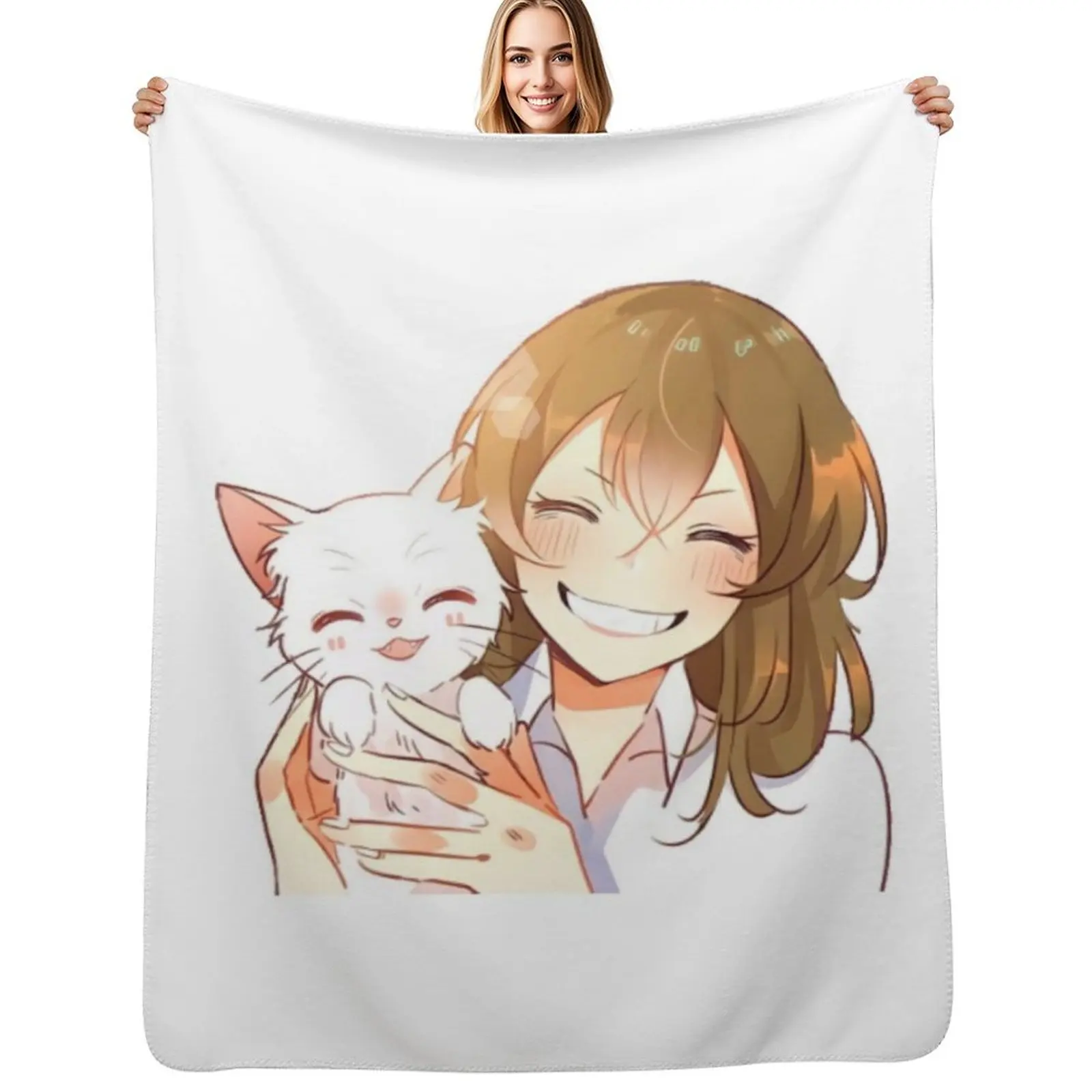 

A whisker away - smiling Sasaki & Taro Throw Blanket Luxury Brand heavy to sleep for winter Plush Blankets