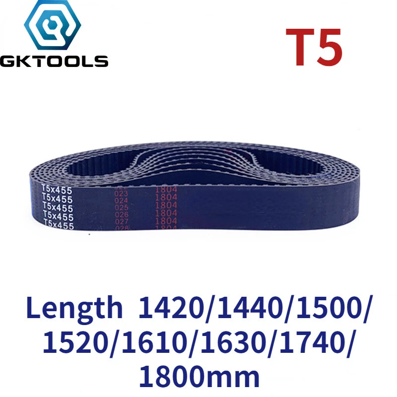 T5 Width 10/15/20/25/30/35/40/45/50mm Closed Loop Rubber Timing Belt Length 1420/1440/1500/1520/1610/1630/1740/1800mm