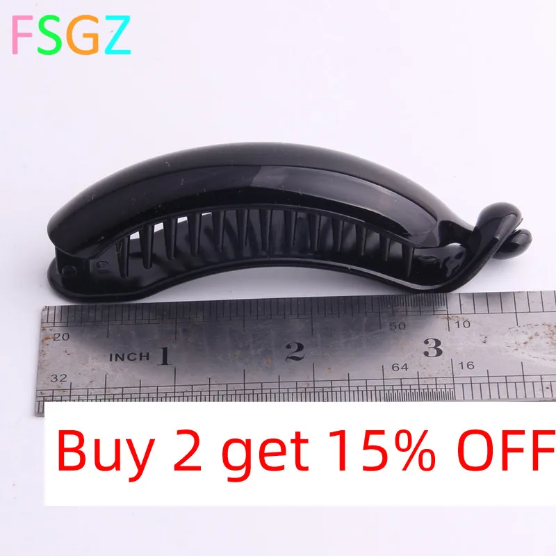 Newest Fashion Banana Hair Clip Rena Chris for Lady Black Plastic Tines Hair Pin Ponytail Holder Beauty Hair Hairgrips 9cm