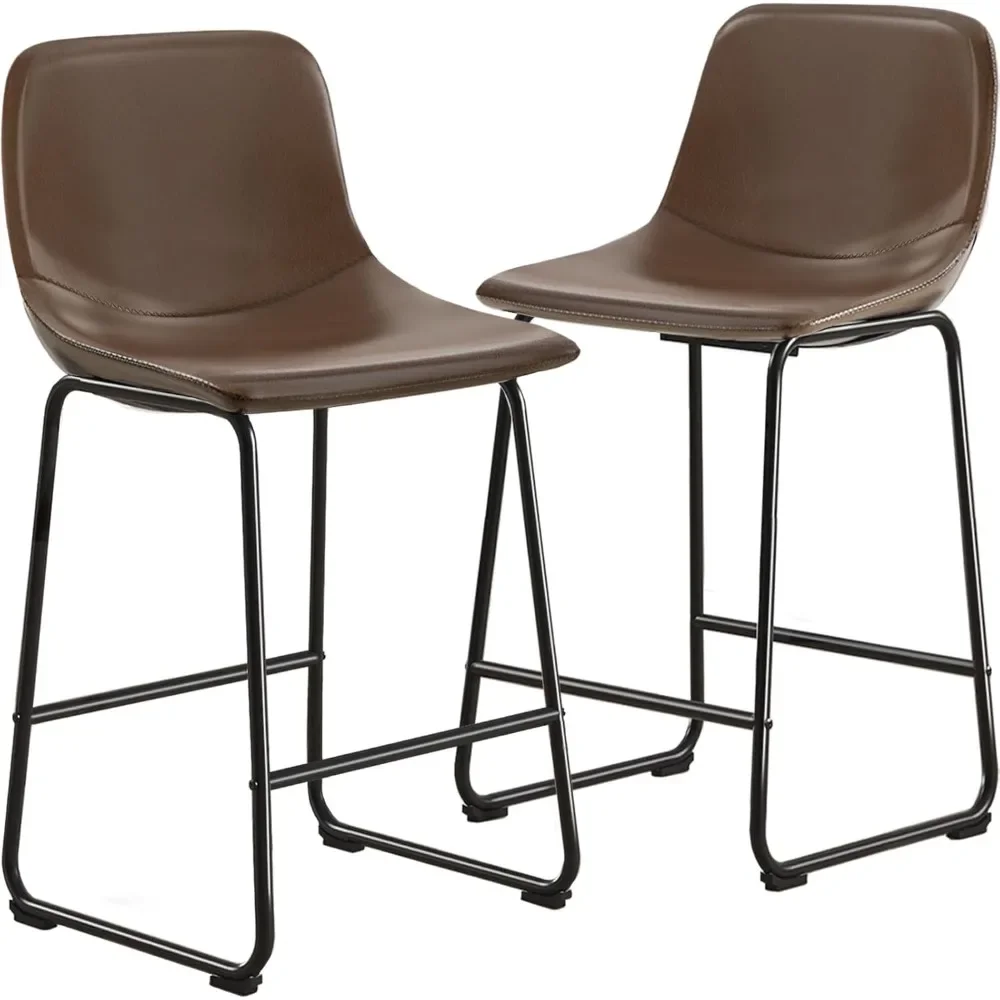 

Furniture Counter Stools Set of 2, 24 inch Counter Height Bar Stools Hold up to 500 lbs, Armless Counter Height Chairs