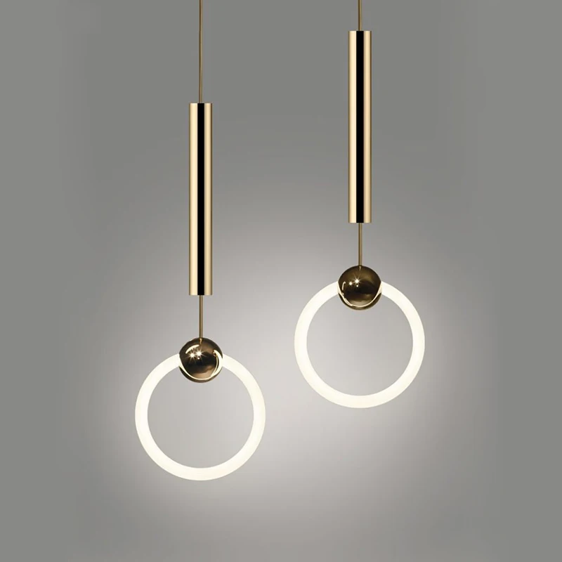 

postmodern ring small chandelier bedside restaurant bar counter personality creativity simple window staircase decorative lamp