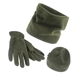 Autumn and winter outdoor hiking, cold and warm, fleece three piece set of hats, scarves, gloves, touch screen gloves