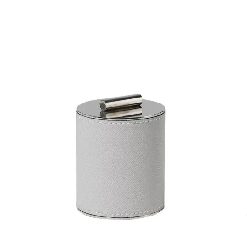 Simple modern metal storage cylinder ornament model room, living room, bedroom, porch cabinet, light luxury storage tank