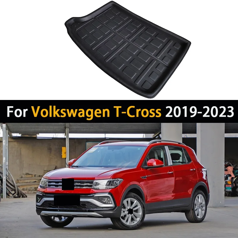 

Car Rear Trunk Mat Waterproof Boot Luggage Tray Floor Liner Cargo Accessories For Volkswagen VW T-Cross Taigun T Cross 2019~2023