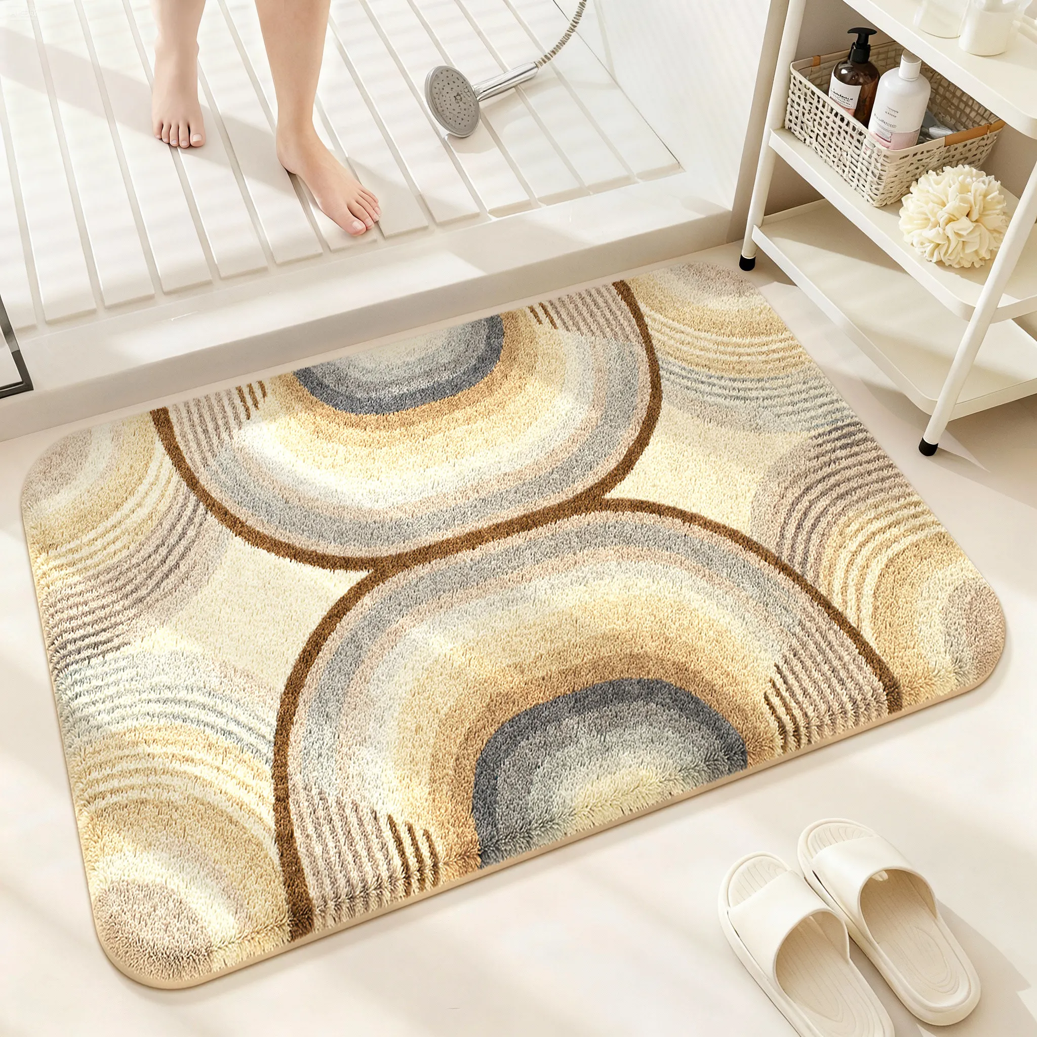 Imitation cashmere bathroom floor mat toilet toilet toilet door absorbent foot mat household quick-drying carpet