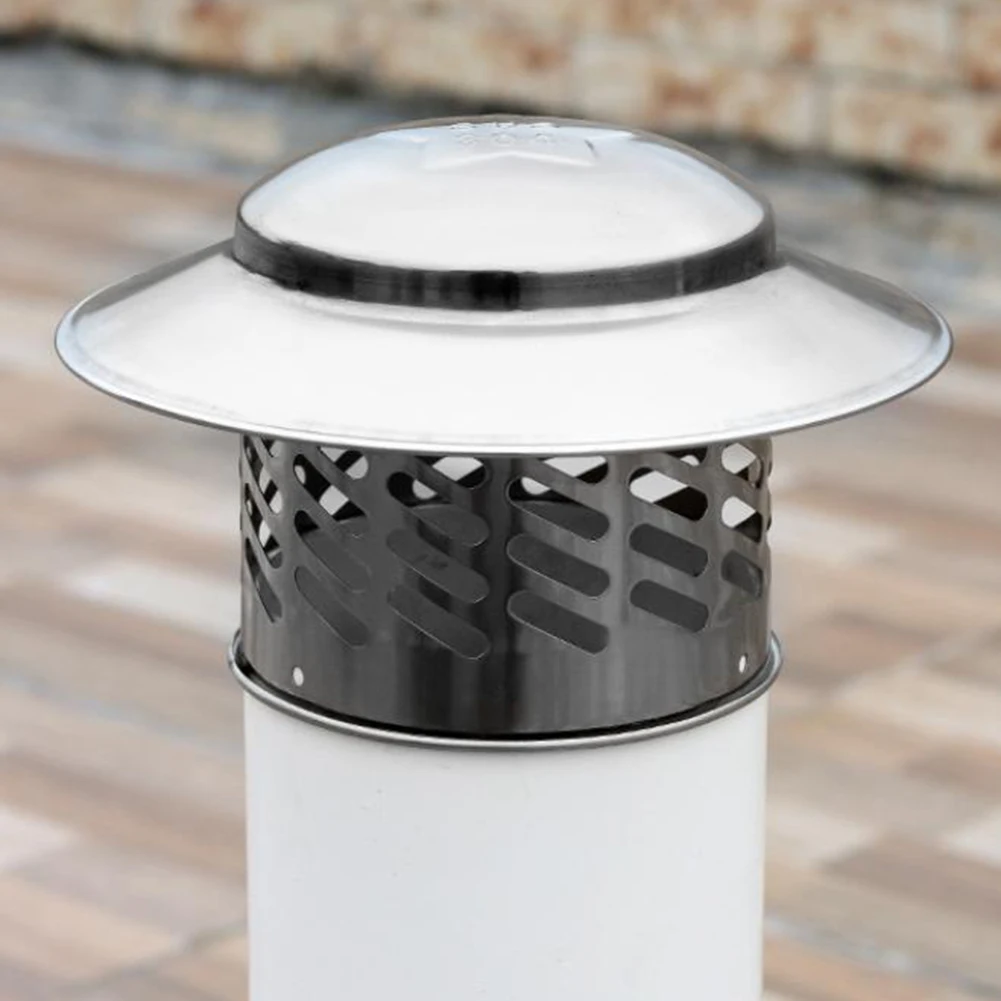 80/110/160/200mm Stainless Steel Chimney Cap Exterior Wall Air Outlet Roof Pipe Ventilation Exhaust Hood Ducts