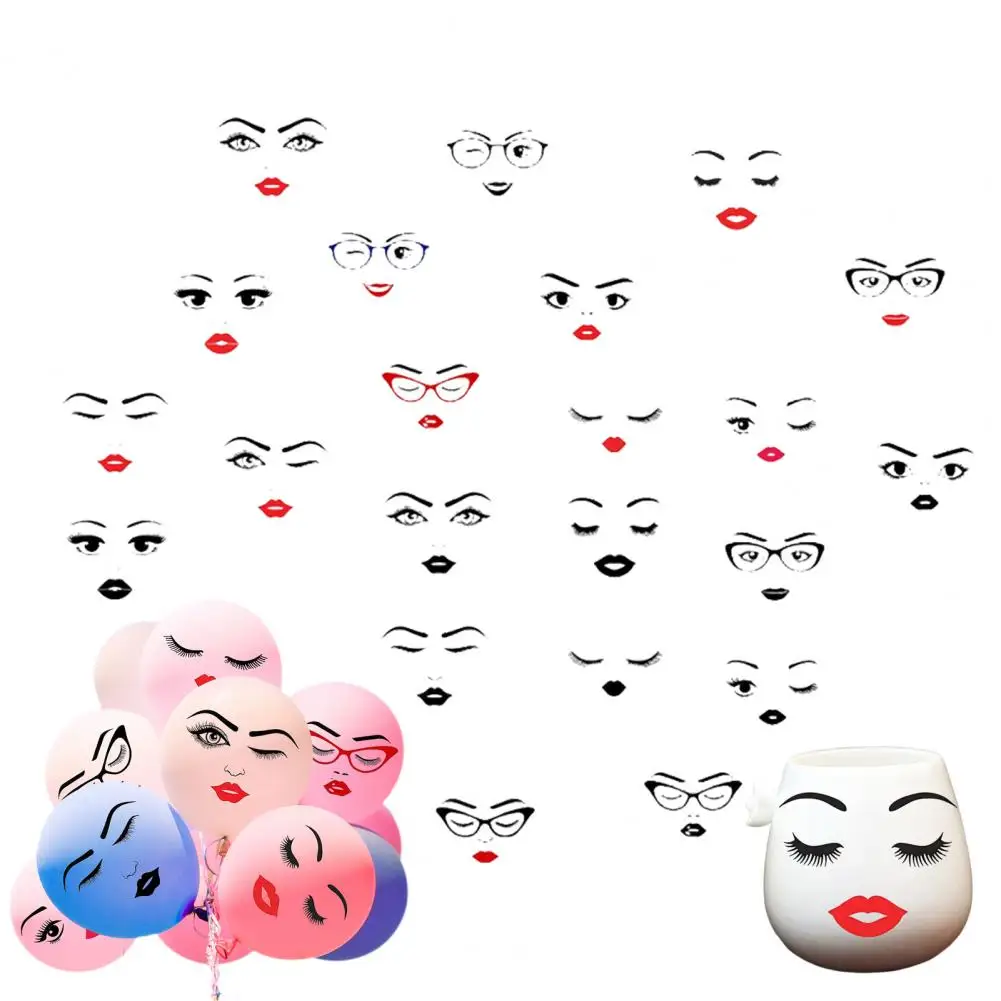 Festive Face Stickers Face Stickers Waterproof 6 Sheets Face Stickers Set Lips Eyes Eyebrows Nose Decals for Holiday