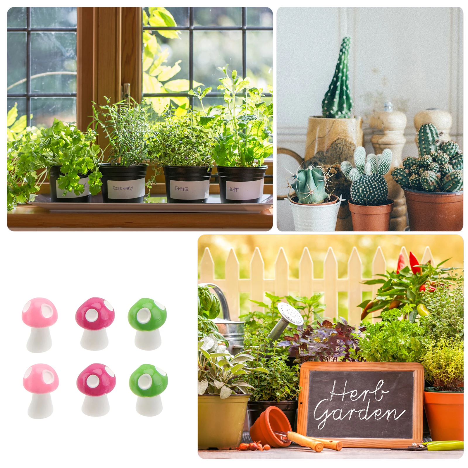 

50Pcs Resin Miniature Colorful Mushroom Ornament Small Garden Decoration DIY Landscape Mini Adornment Craft Miniatures