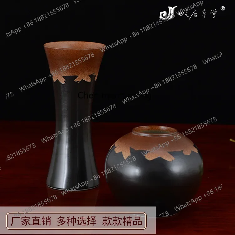 A74Vase handmade pottery ornament Jingdezhen ceramic small vase new Chinese European flower insert