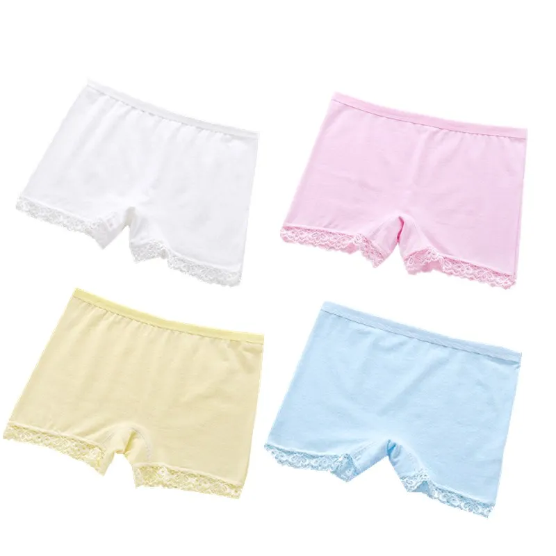 3Pcs/lot  Baby Girls Boxer Candy Color UnderPants Baby Cotton Lace Underwear Suitable for 3-10