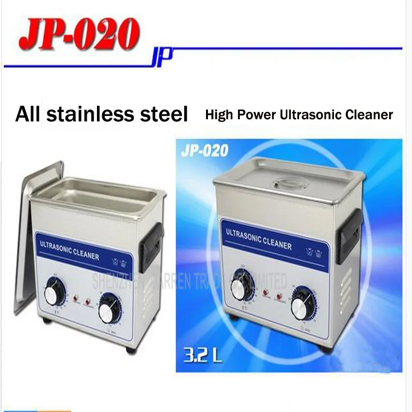 1PC  Hot sell  AC 110v/220v timer&heater JP-020 Ultrasonic cleaner 3.2L hardware accessories motor washing machine