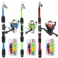 Spinning Fishing Rod and Reel Combo1.8M Telescopic Rod with 5.2:1 3BB Reel Max Drag 5kg Full Fishing Kit  Fishing Set