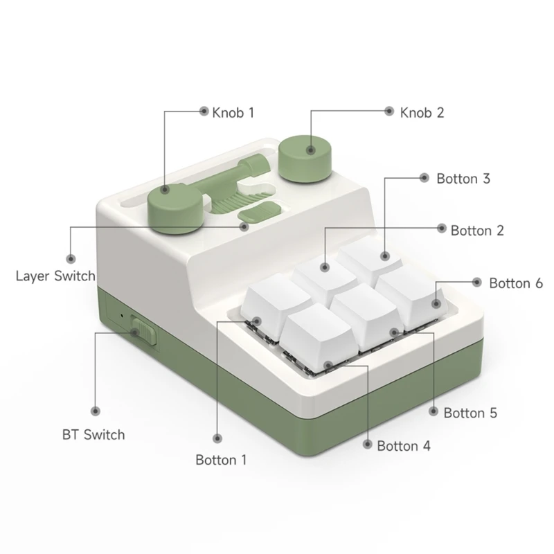 Programming Macro Knob Keyboard RGB 6 Keys Copy Paste Mini Button Keypad