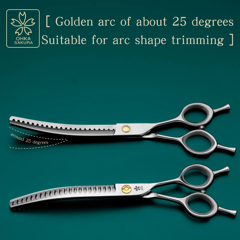 Refinement Curved Fish Bone Pet Grooming Thinning Scissors 7inch Curved Fish Bone Scissors Dog Trimming Shears Pet Styling Tools