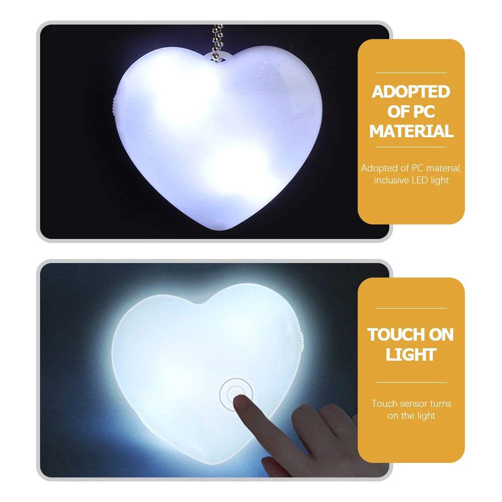 

2 Pcs Touch Sensor Light Mini Bag for Purse Handbag Lights Lamp Heart Indoor Women Led
