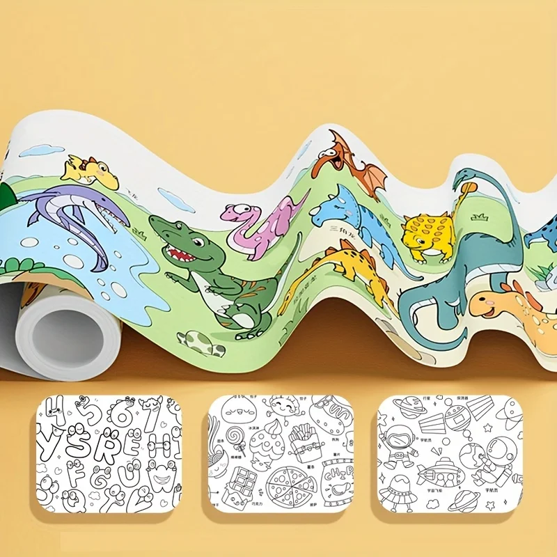 6/5PCS กระดาษ Graffiti ยาวพิเศษภาพวาดกระดาษ Graffiti scrolls สามารถตัดพอดีผ้าใบระบายสีภาพวาดสี