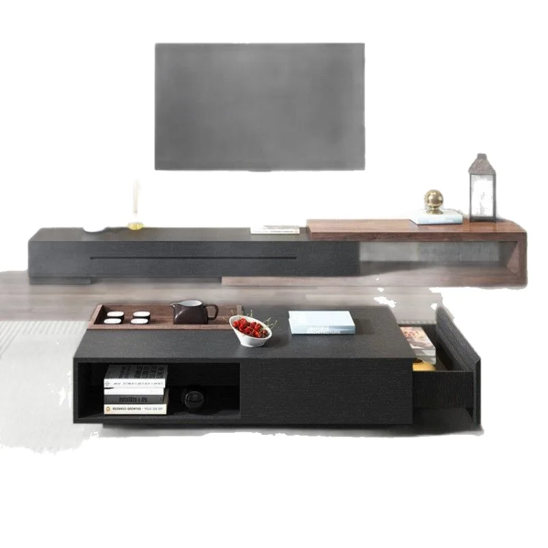 

Household black TV cabinet small apartment new coffee table living room TV cabinet