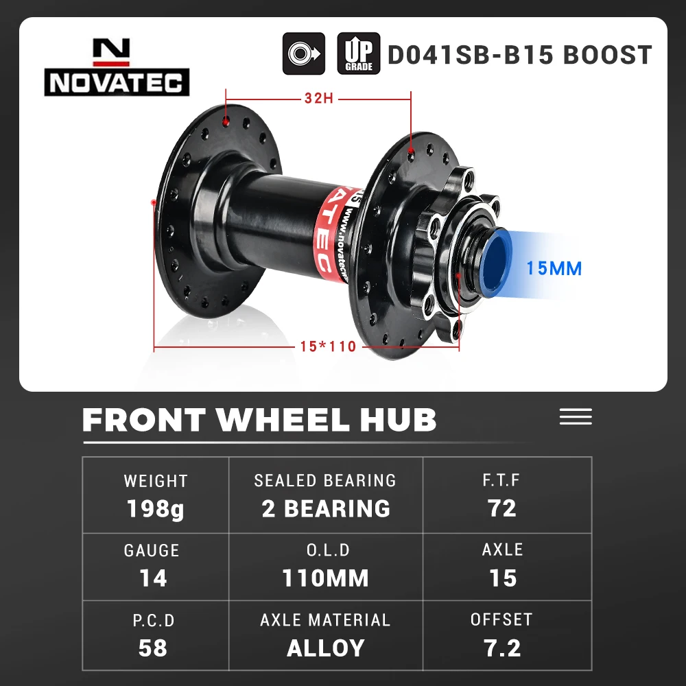 2025 Novatec Bicycle Hub D041SB-B15 D042SB-B12 BOOST Bearing Hub 8
