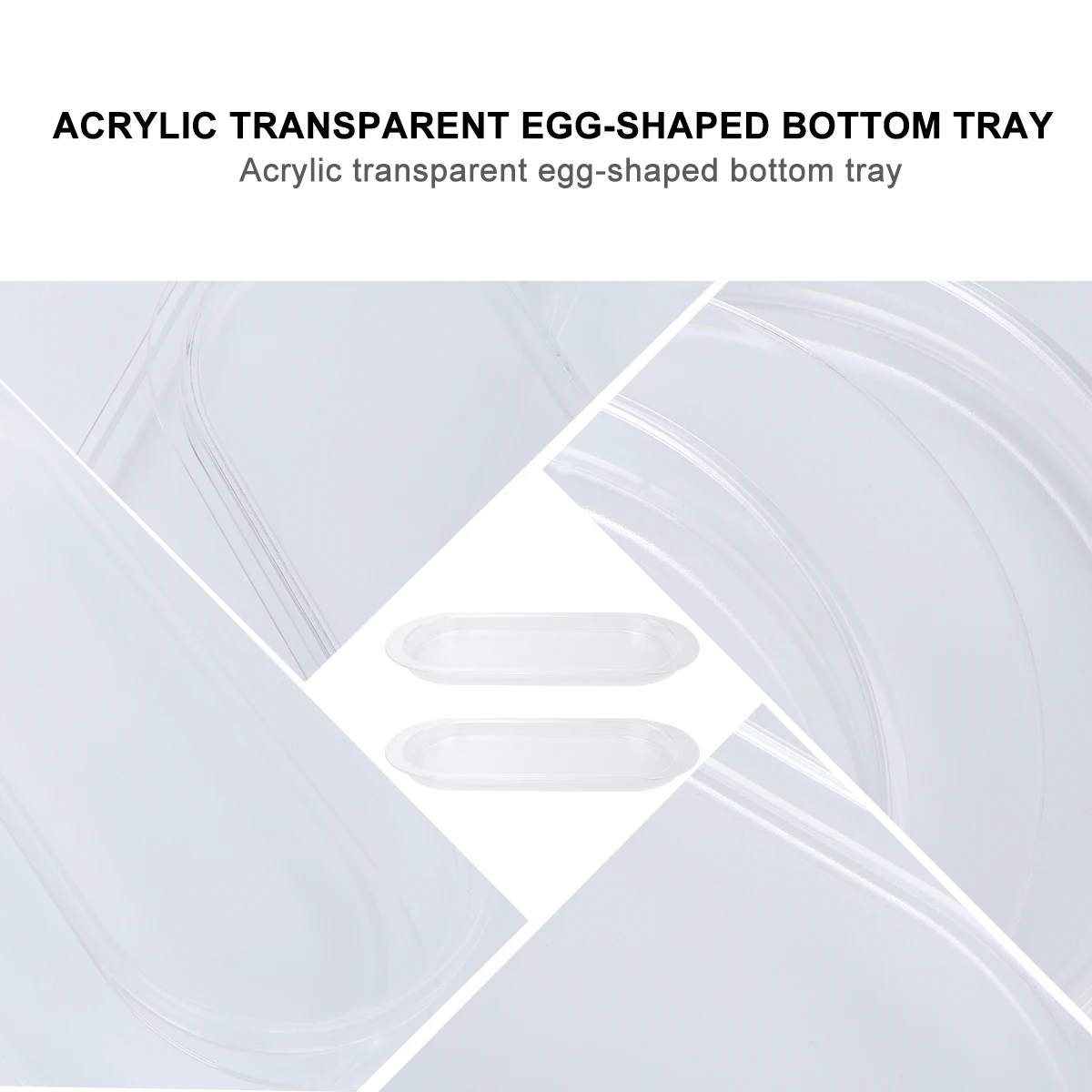 

2Pcs Transparent Acrylic Egg Shape Tray for Storage Serving Dried Fruit Plate Kitchen Snack Holder Home Decor Acrylic Tray