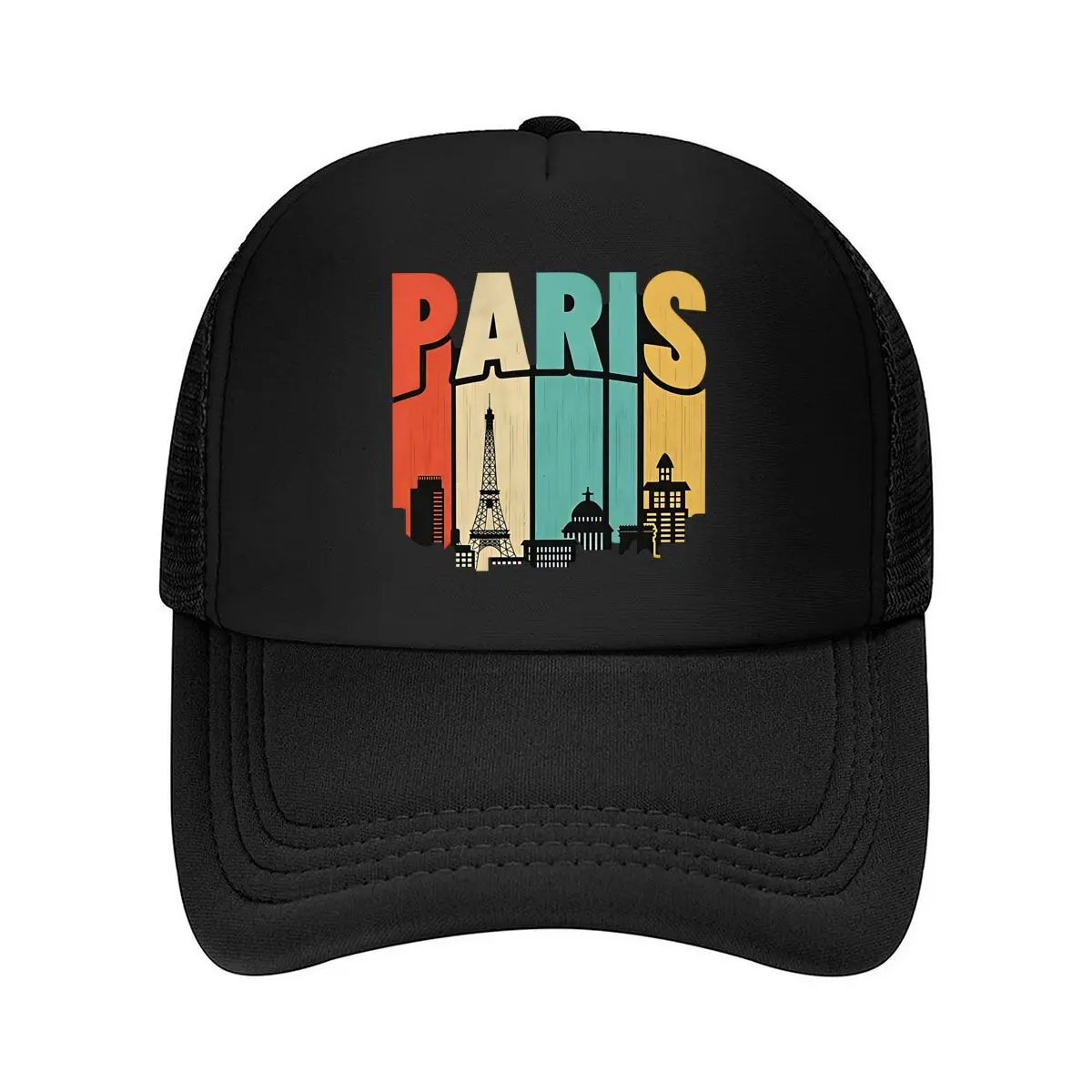 Paris-Inspired Graphic Hat - Casual, Adjustable, Sun-Protective, , Lightweight, Hand Washable, Outdo 2026 Mesh Baseball Cap