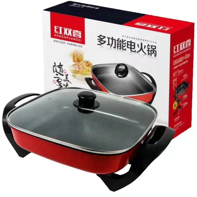 

hot selling portable Korean style square 5L electric cooker healthy kitchen nonstick pot ware electric caldron for dormitory