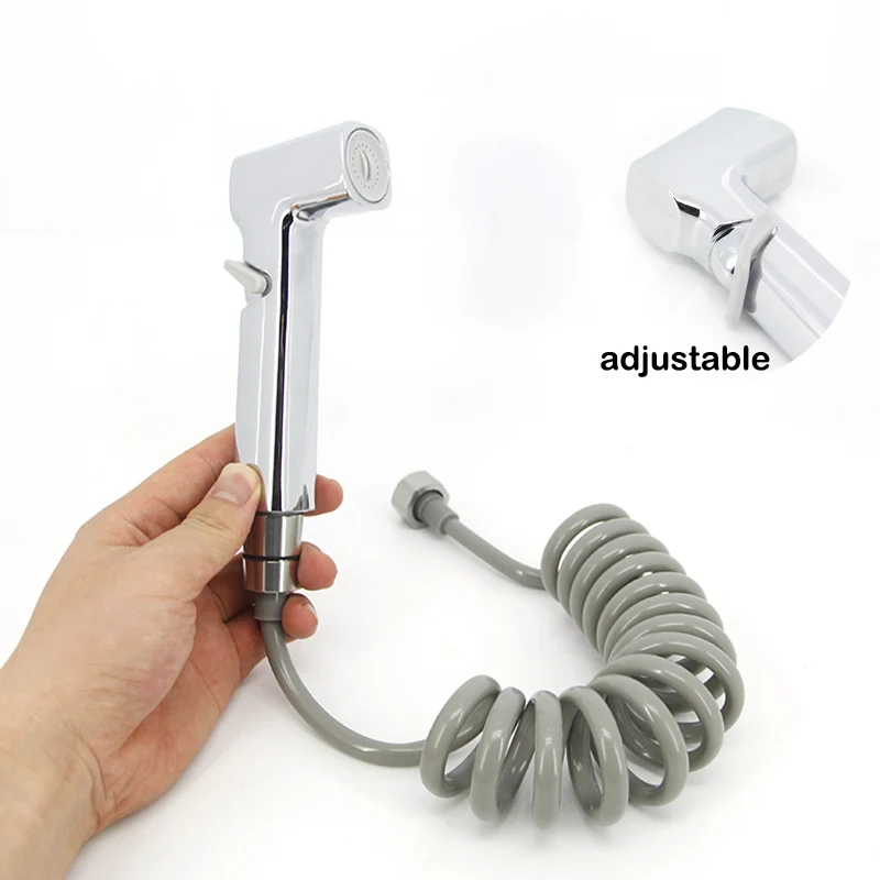 ABS Adjustable silver Toilet Bidet Sprayer Hand Faucet Shower Head Spray Bathroom Self Cleaning Handheld For Sanitary Shattaf s