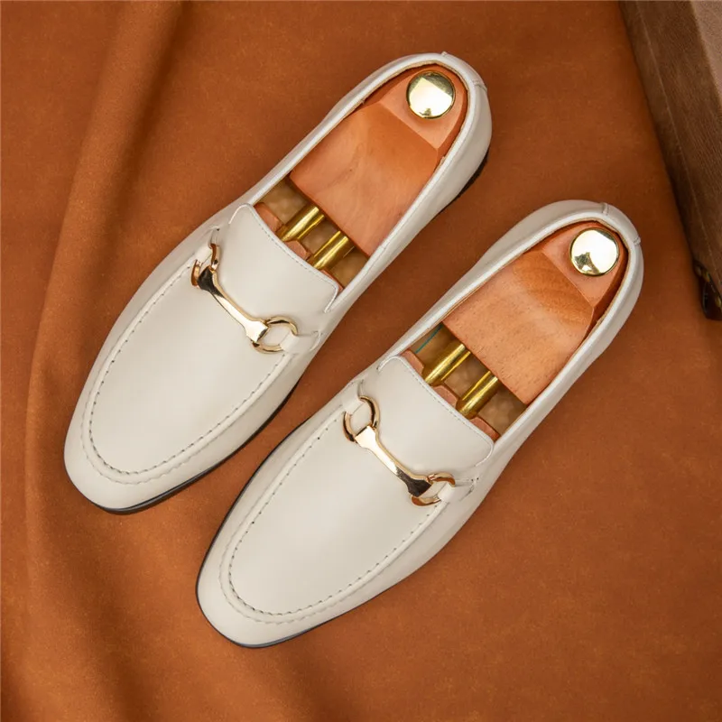 New Luxury Designer Men's Pointed Dress Business Formal Shoes Male Slip On Casual Loafers Wedding Dress Homecoming Footwear