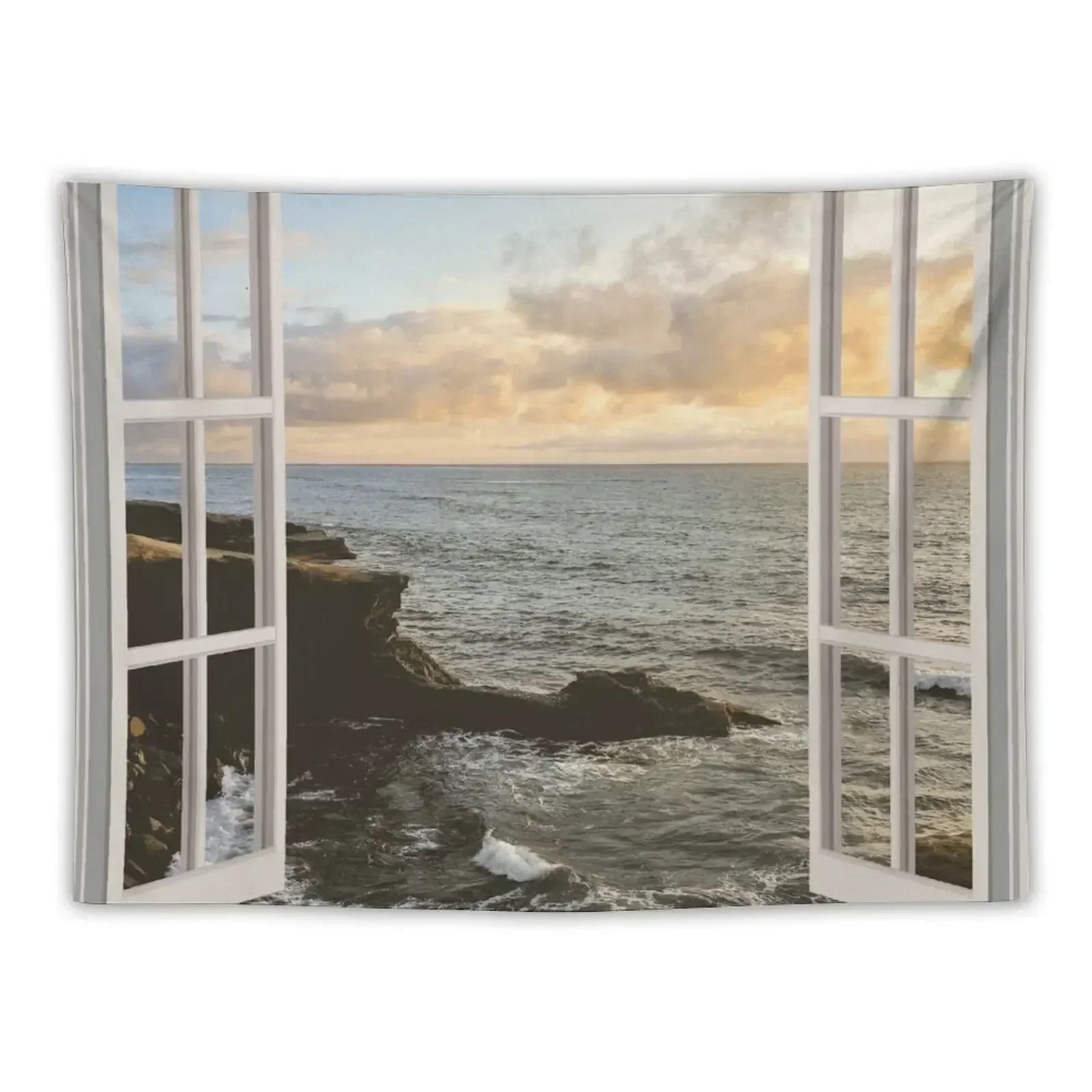 

San Diego Window View Sunset Tapestry Aesthetic Room Decors Aesthetic Decoration Anime Decor Home Supplies Tapestry