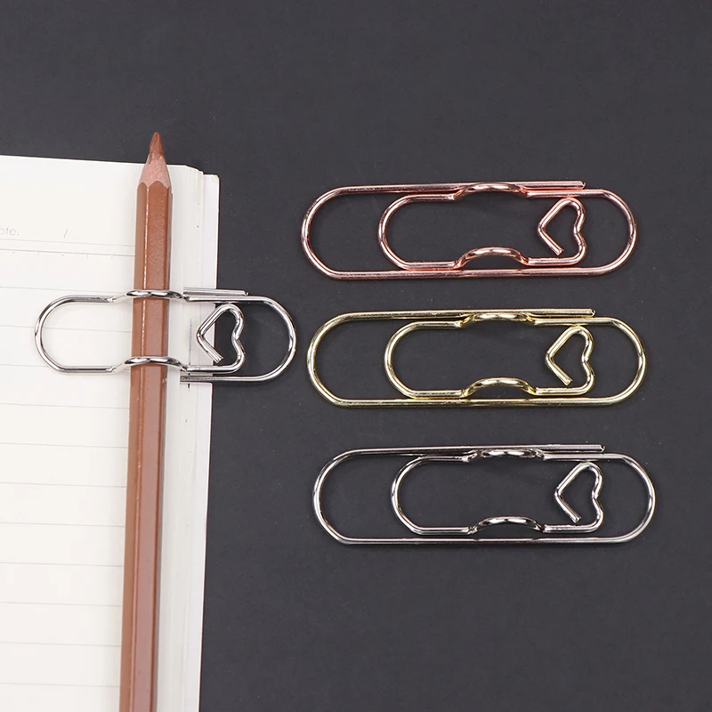 10Pcs Metal Pen Holder Clip Paper Clips Bookmarks Photo Memo Ticket Clip For Notebooks Paper Clips Office Stationery Tool