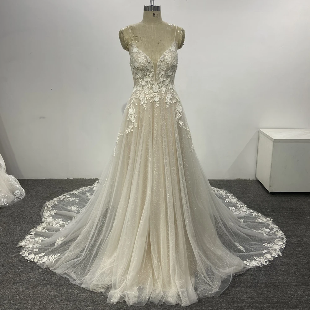 Vintage Bohemian Boho Wedding Dresses Sexy Deep V-Neck Backless Boho Country Style Bridal Gown Romantic Beach Vestido Customized