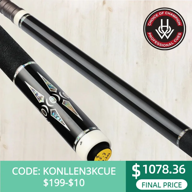 HOW 291A/292A Billiard Pool Cue Billar Stick Kit 12.5mm Tip Black 8 Handmade Professional with Case